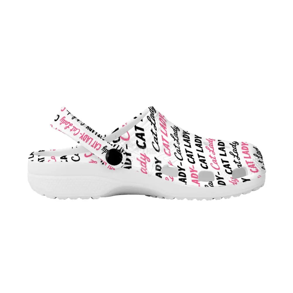 Cat Lady Black and Pink Print Women’s Classic EVA Clogs (AOP) Wear Accessories