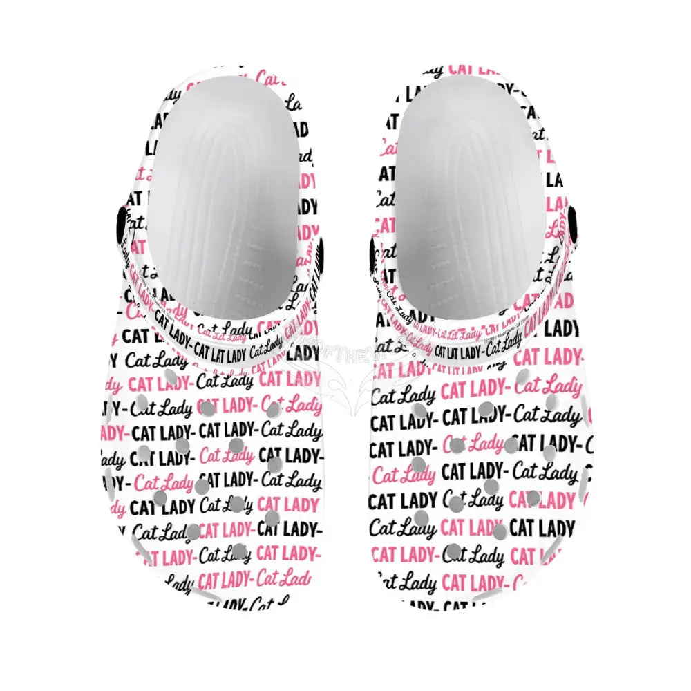 Cat Lady Black and Pink Print Women’s Classic EVA Clogs (AOP) Wear Accessories