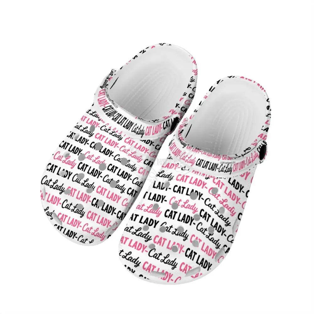 Cat Lady Black and Pink Print Women’s Classic EVA Clogs (AOP) Wear Accessories