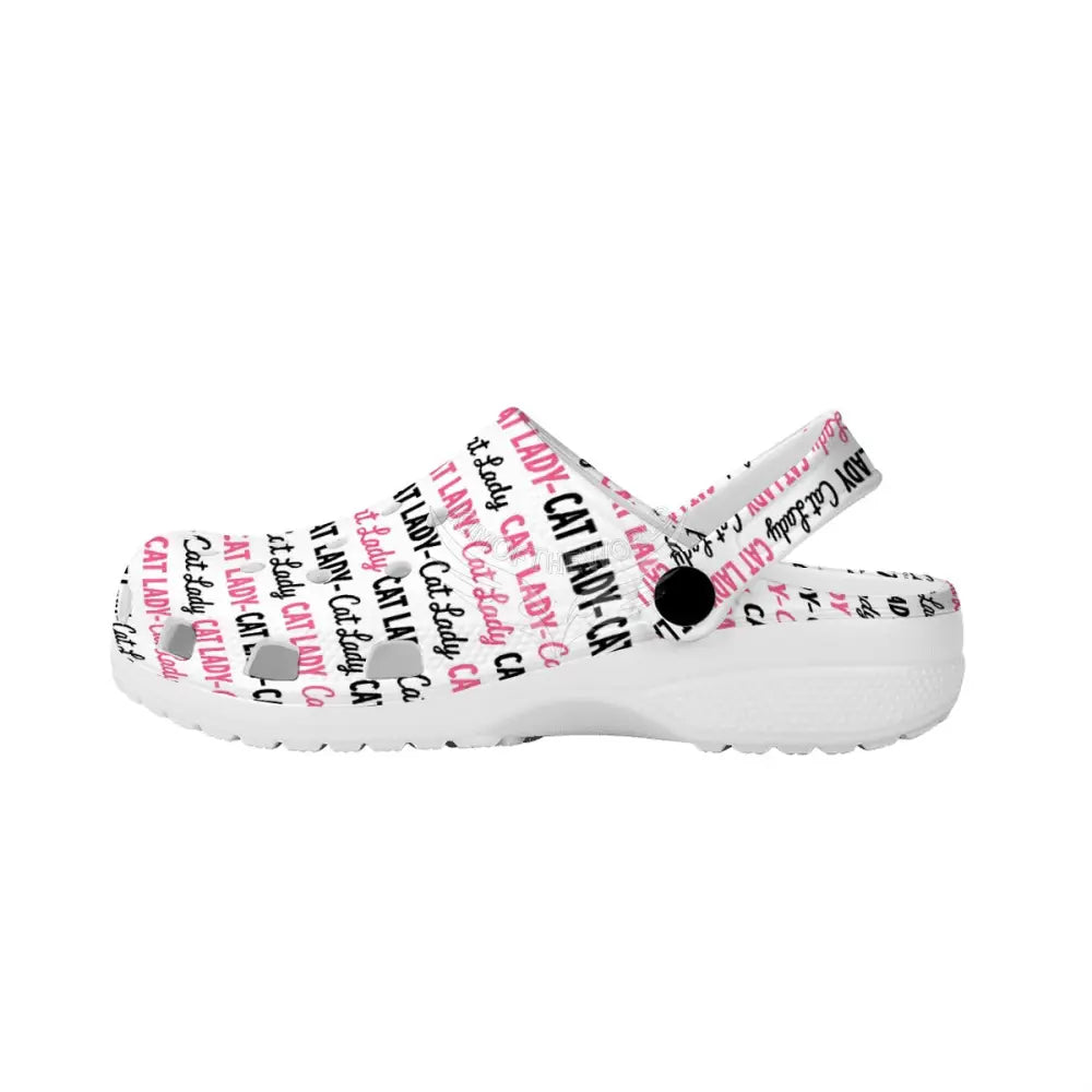 Cat Lady Black and Pink Print Women’s Classic EVA Clogs (AOP) Wear Accessories