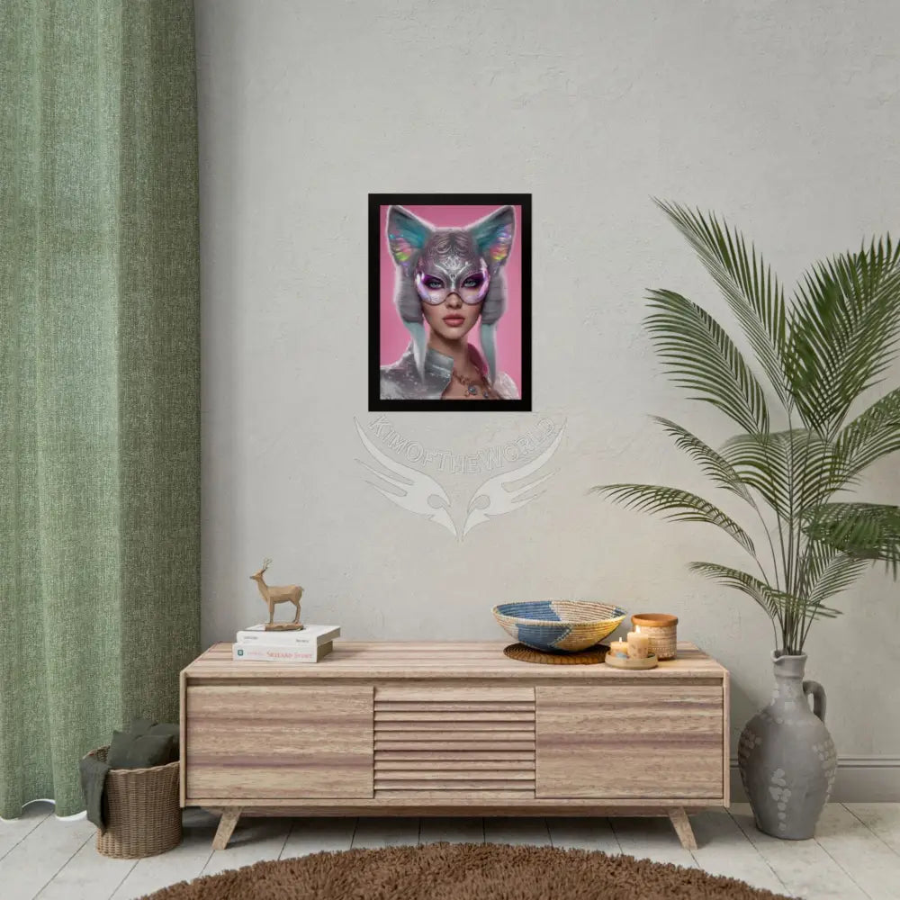 Cat Lady Cosplay Colorful Funky Kitty Meow Portraits (Rolled Posters) Poster
