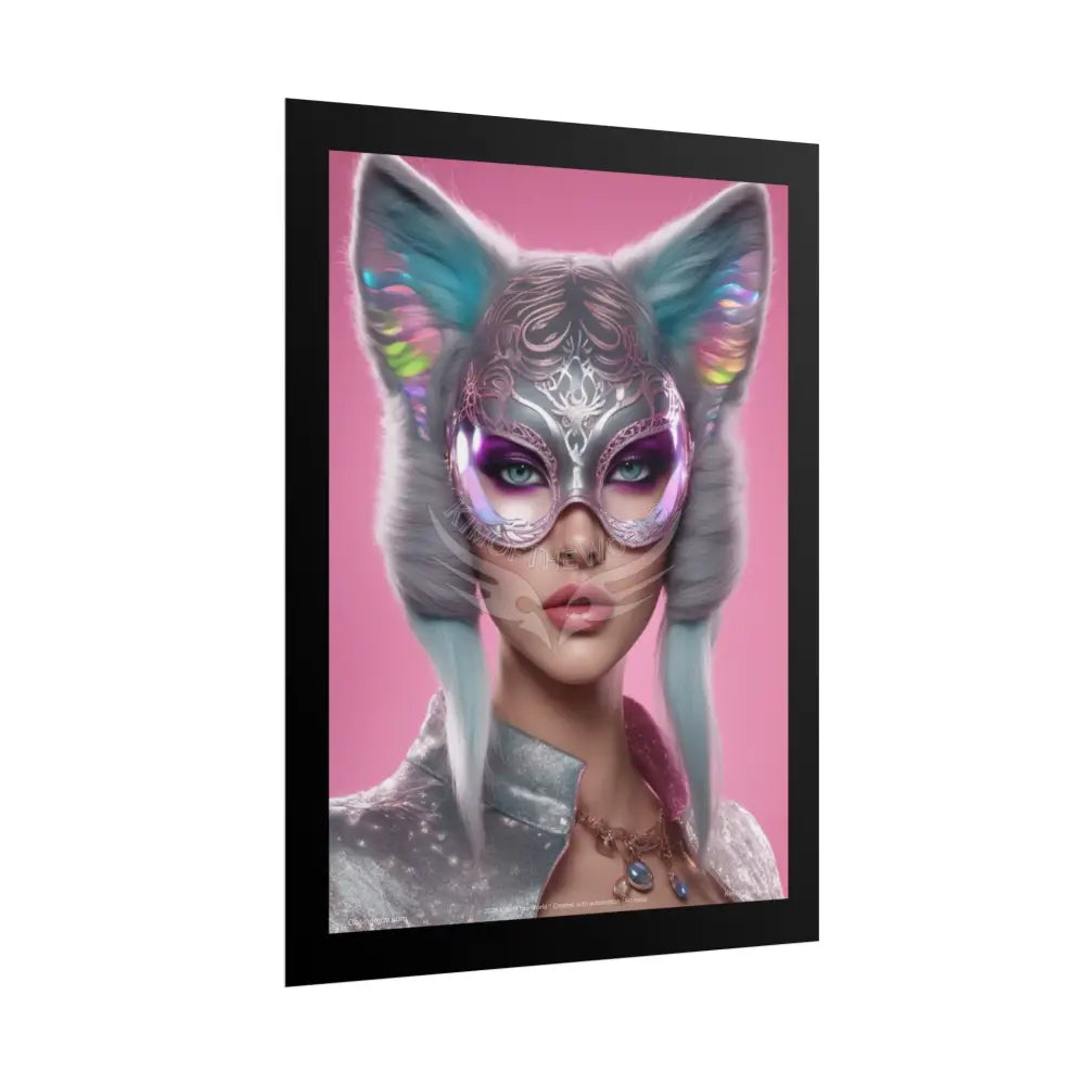 Cat Lady Cosplay Colorful Funky Kitty Meow Portraits (Rolled Posters) Poster