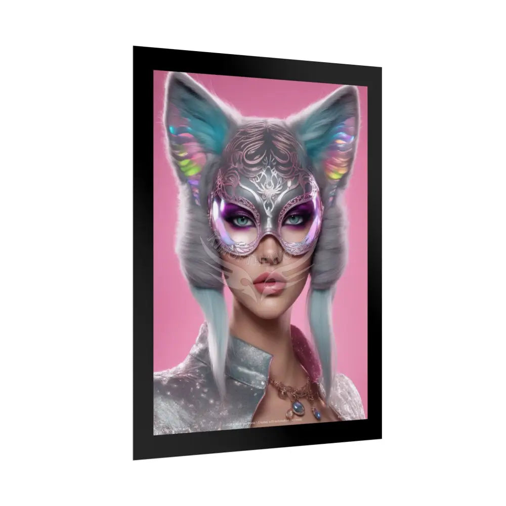 Cat Lady Cosplay Colorful Funky Kitty Meow Portraits (Rolled Posters) Poster