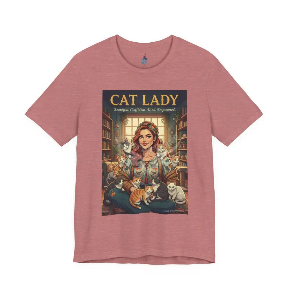 ’Cat Lady - Empowered’ Tee — Cute Catgirl T-Shirt L / Heather Mauve T-Shirt