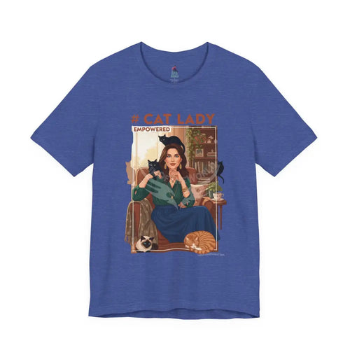 ’#Cat Lady - Empowered’ Tee — Cute Catgirl T-Shirt M / Heather True Royal T-Shirt