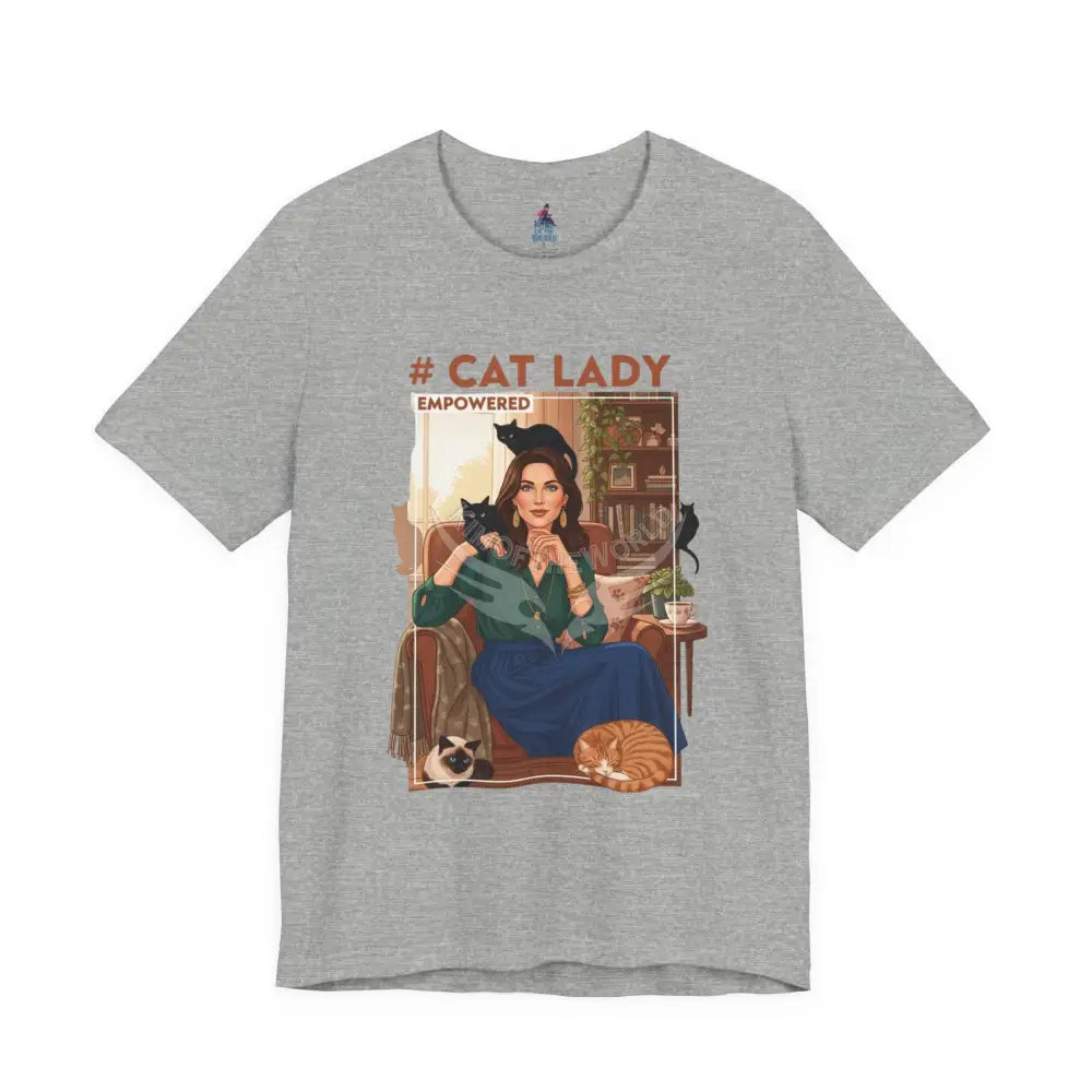 ’#Cat Lady - Empowered’ Tee — Cute Catgirl T-Shirt S / Athletic Heather T-Shirt