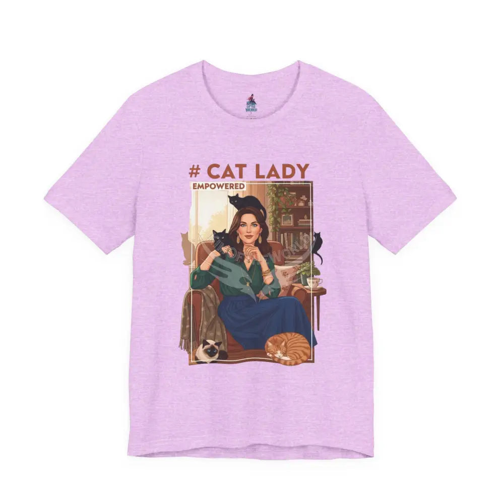 ’#Cat Lady - Empowered’ Tee — Cute Catgirl T-Shirt S / Heather Prism Lilac T-Shirt
