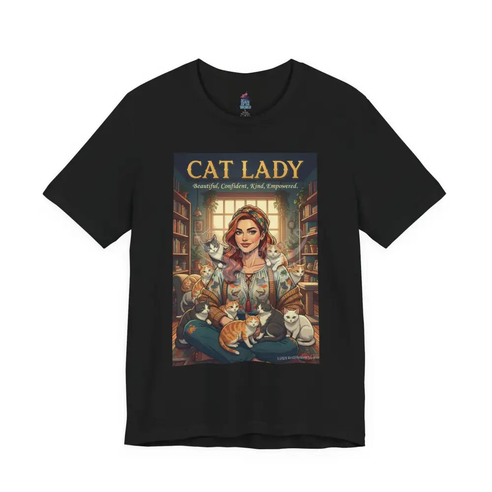 ’Cat Lady - Empowered’ Tee — Cute Catgirl T-Shirt XS / Black T-Shirt