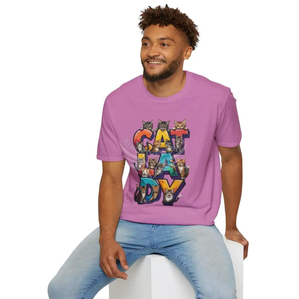 Cat Lady Graffiti Kitty Cats Cat Parent Tee - Softstyle T-Shirt T-Shirt
