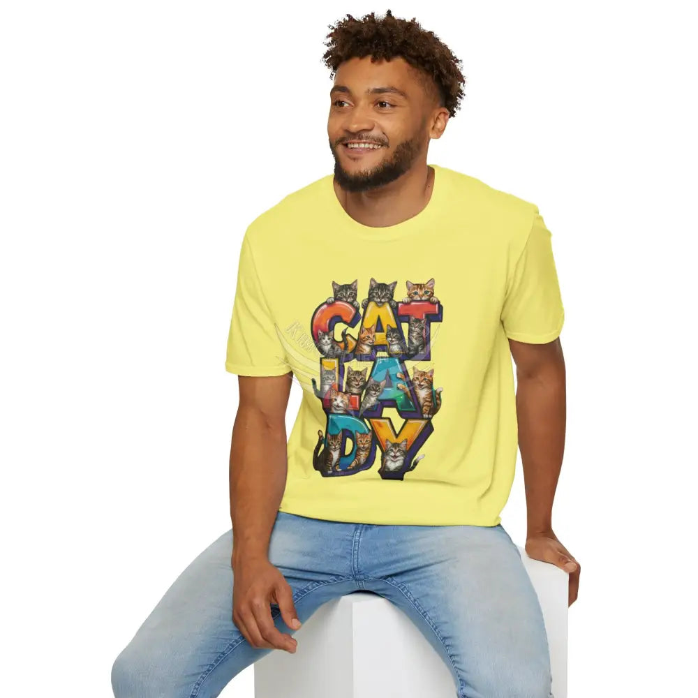 Cat Lady Graffiti Kitty Cats Cat Parent Tee - Softstyle T-Shirt T-Shirt
