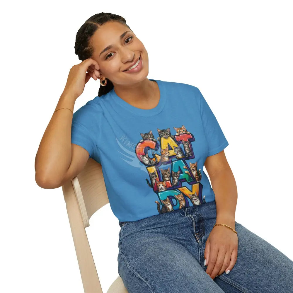 Cat Lady Graffiti Kitty Cats Cat Parent Tee - Softstyle T-Shirt T-Shirt