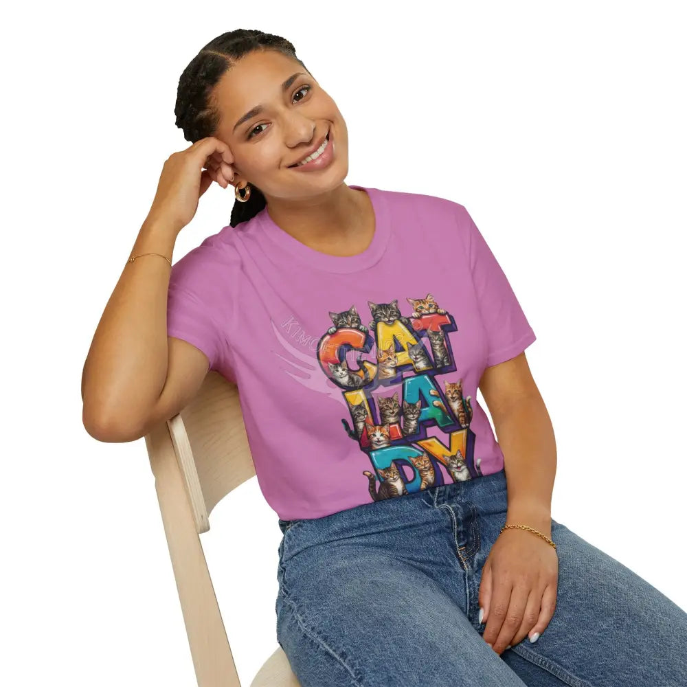 Cat Lady Graffiti Kitty Cats Cat Parent Tee - Softstyle T-Shirt T-Shirt