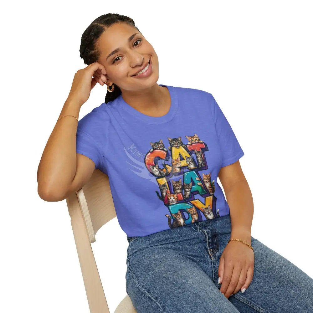 Cat Lady Graffiti Kitty Cats Cat Parent Tee - Softstyle T-Shirt T-Shirt