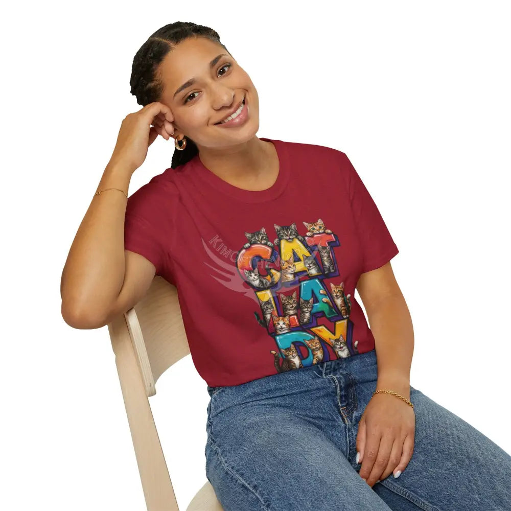 Cat Lady Graffiti Kitty Cats Cat Parent Tee - Softstyle T-Shirt T-Shirt