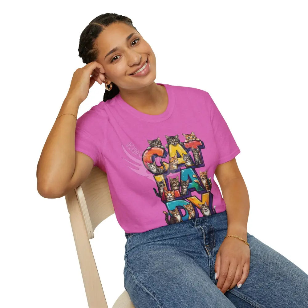 Cat Lady Graffiti Kitty Cats Cat Parent Tee - Softstyle T-Shirt T-Shirt