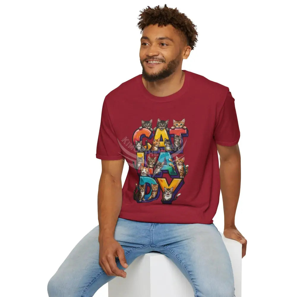 Cat Lady Graffiti Kitty Cats Cat Parent Tee - Softstyle T-Shirt T-Shirt