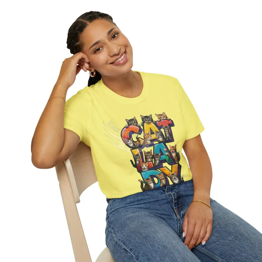 Cat Lady Graffiti Kitty Cats Cat Parent Tee - Softstyle T-Shirt T-Shirt