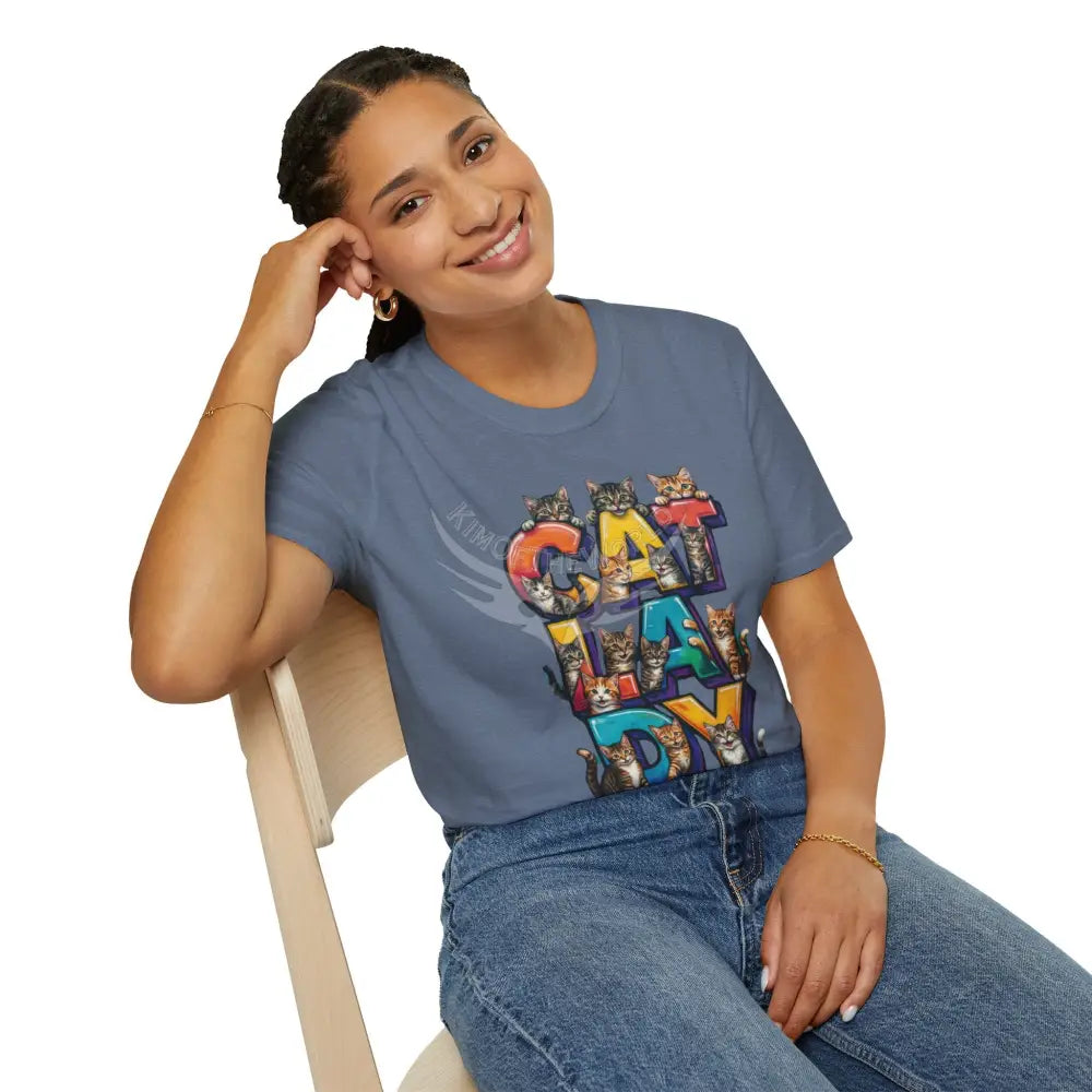 Cat Lady Graffiti Kitty Cats Cat Parent Tee - Softstyle T-Shirt T-Shirt
