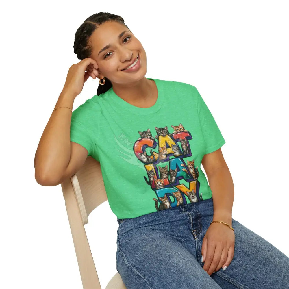Cat Lady Graffiti Kitty Cats Cat Parent Tee - Softstyle T-Shirt T-Shirt