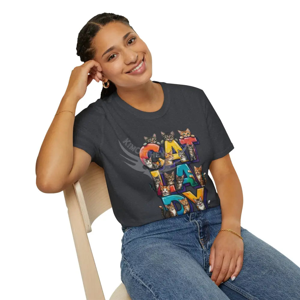 Cat Lady Graffiti Kitty Cats Cat Parent Tee - Softstyle T-Shirt T-Shirt