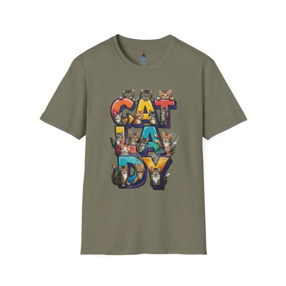 Cat Lady Graffiti Kitty Cats Cat Parent Tee - Softstyle T-Shirt T-Shirt
