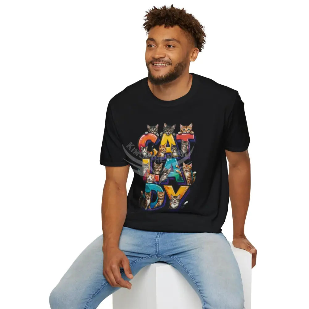 Cat Lady Graffiti Kitty Cats Cat Parent Tee - Softstyle T-Shirt T-Shirt