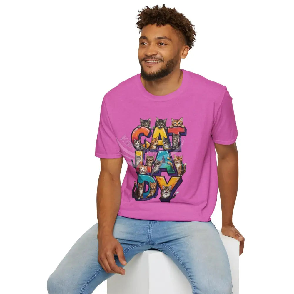 Cat Lady Graffiti Kitty Cats Cat Parent Tee - Softstyle T-Shirt T-Shirt