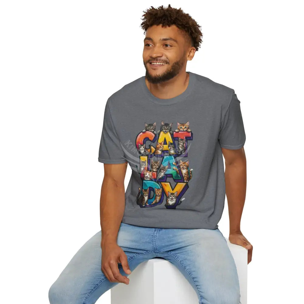 Cat Lady Graffiti Kitty Cats Cat Parent Tee - Softstyle T-Shirt T-Shirt