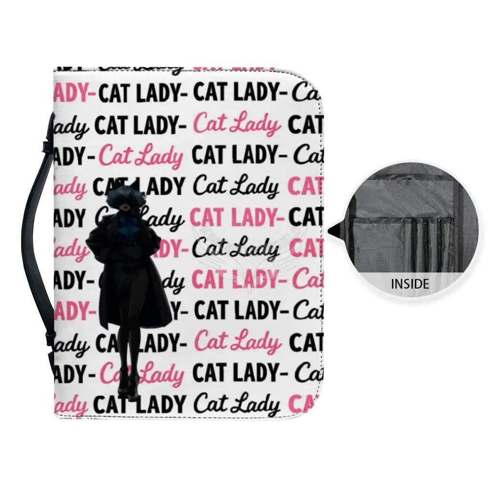 Cat Lady Leather Book/Bible Cover Storage Products