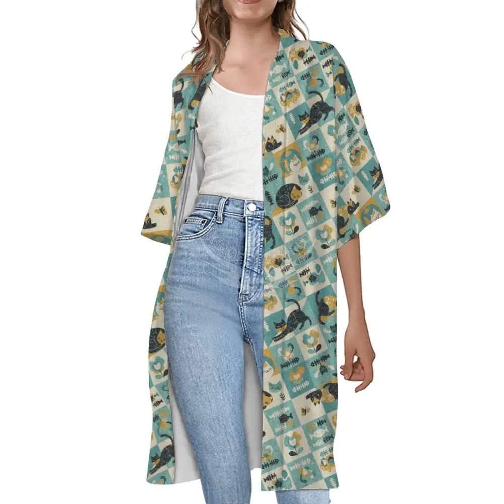 Cat Lady Print Cape Set Pc S Women’s T-shirts