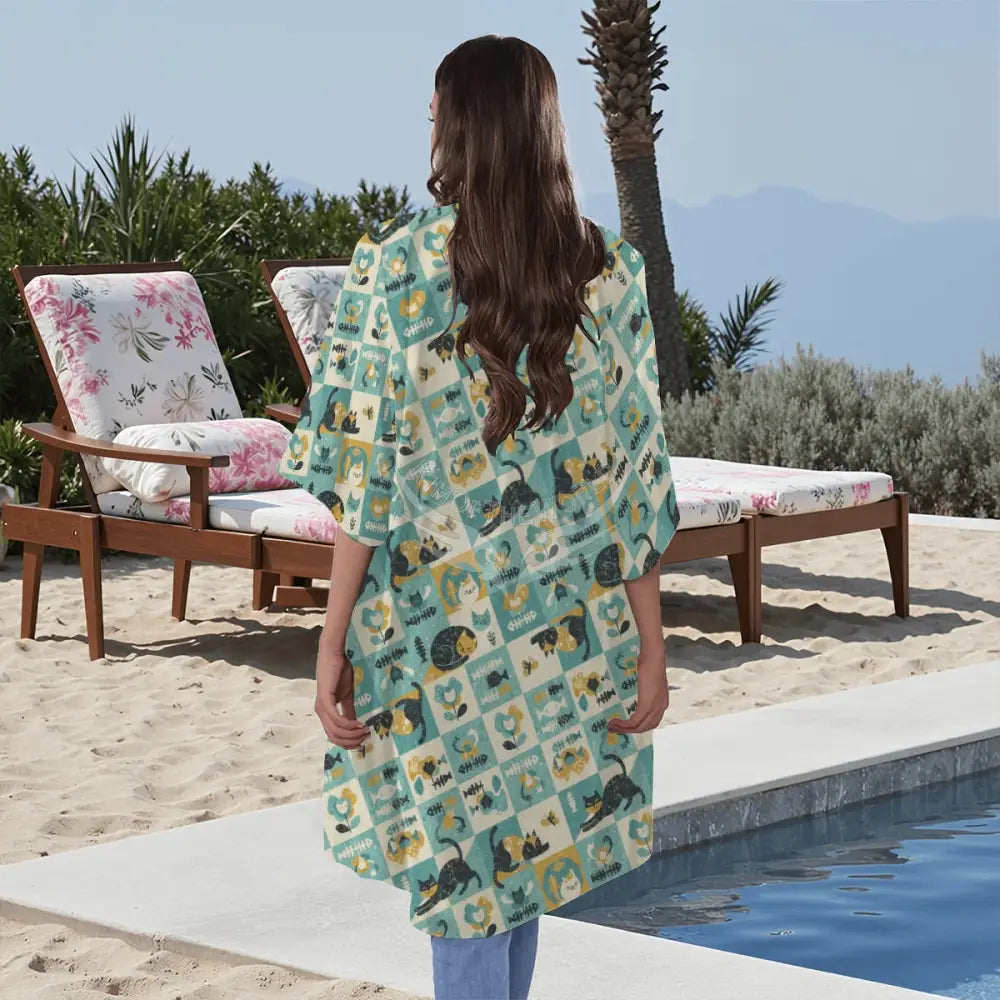 Cat Lady Print Cape Set Pc Women’s T-shirts