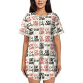 Cat Lady’ Print ’Pajama Sets for Women Crew Neck Short Sleeve S Women’s Pajamas