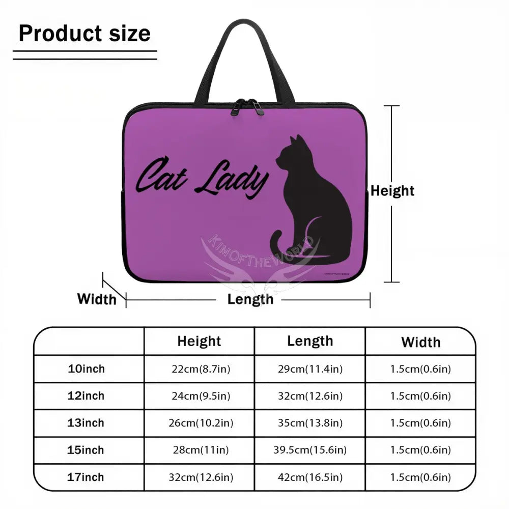 Cat Lady Silhouette Laptop Bag Computer Bag