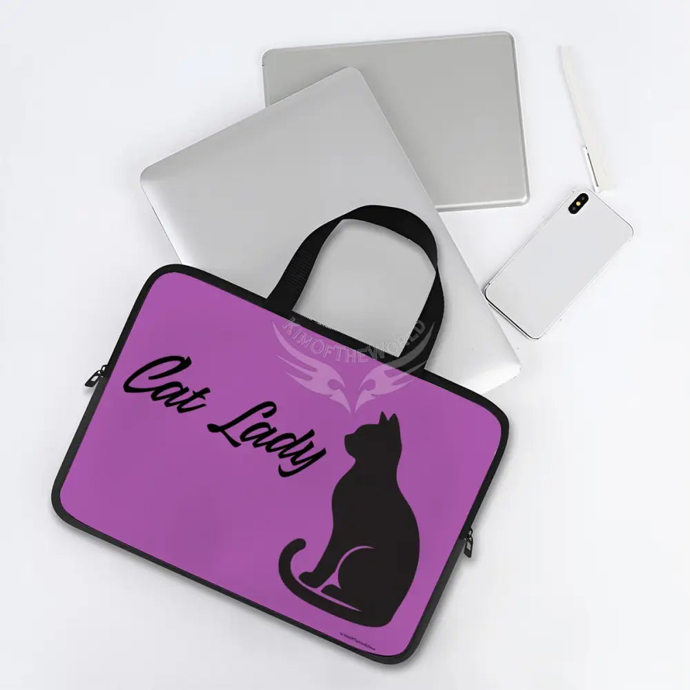 Cat Lady Silhouette Laptop Bag Computer Bag
