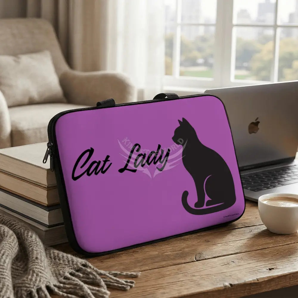Cat Lady Silhouette Laptop Bag Computer Bag