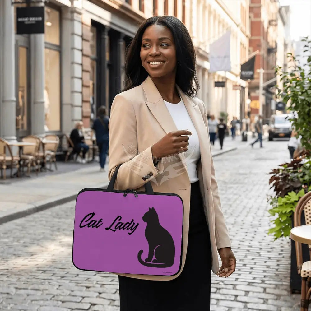 Cat Lady Silhouette Laptop Bag Computer Bag