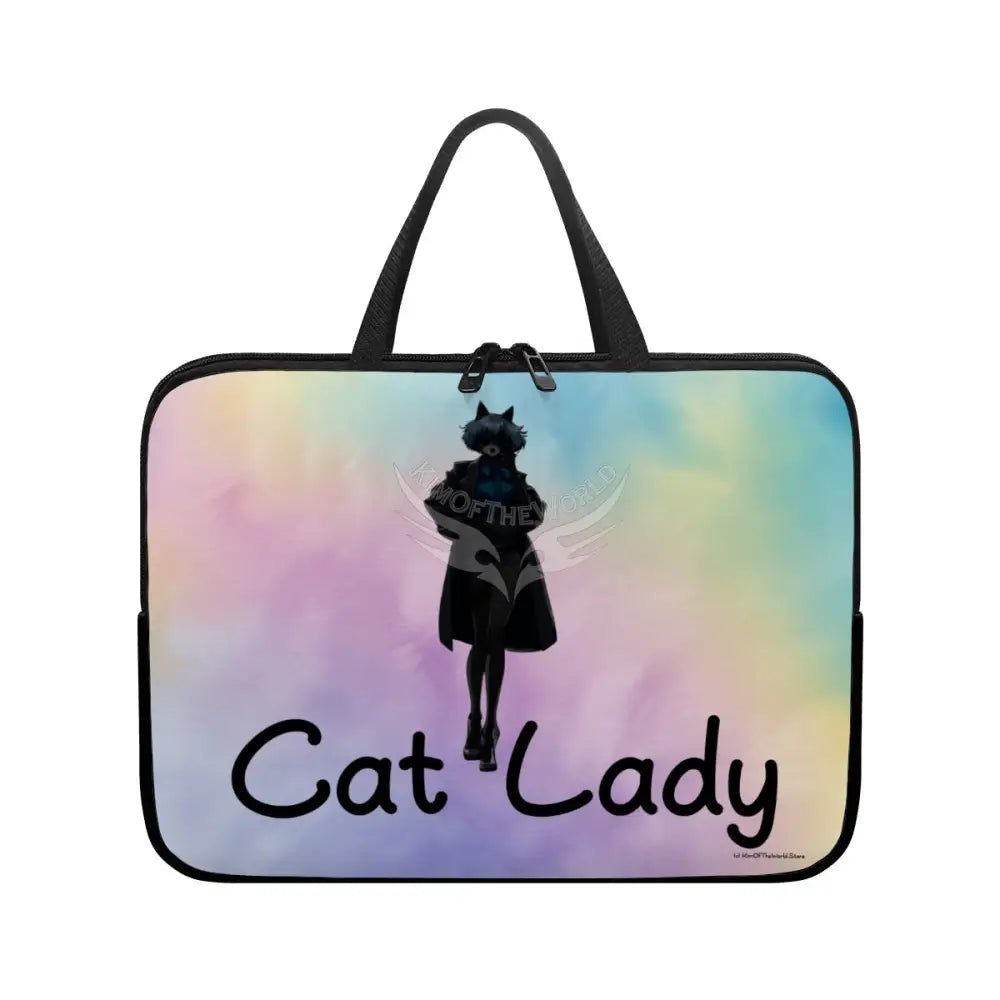 Cat Lady Tie Dye Laptop Bag 10’’ Computer Bag