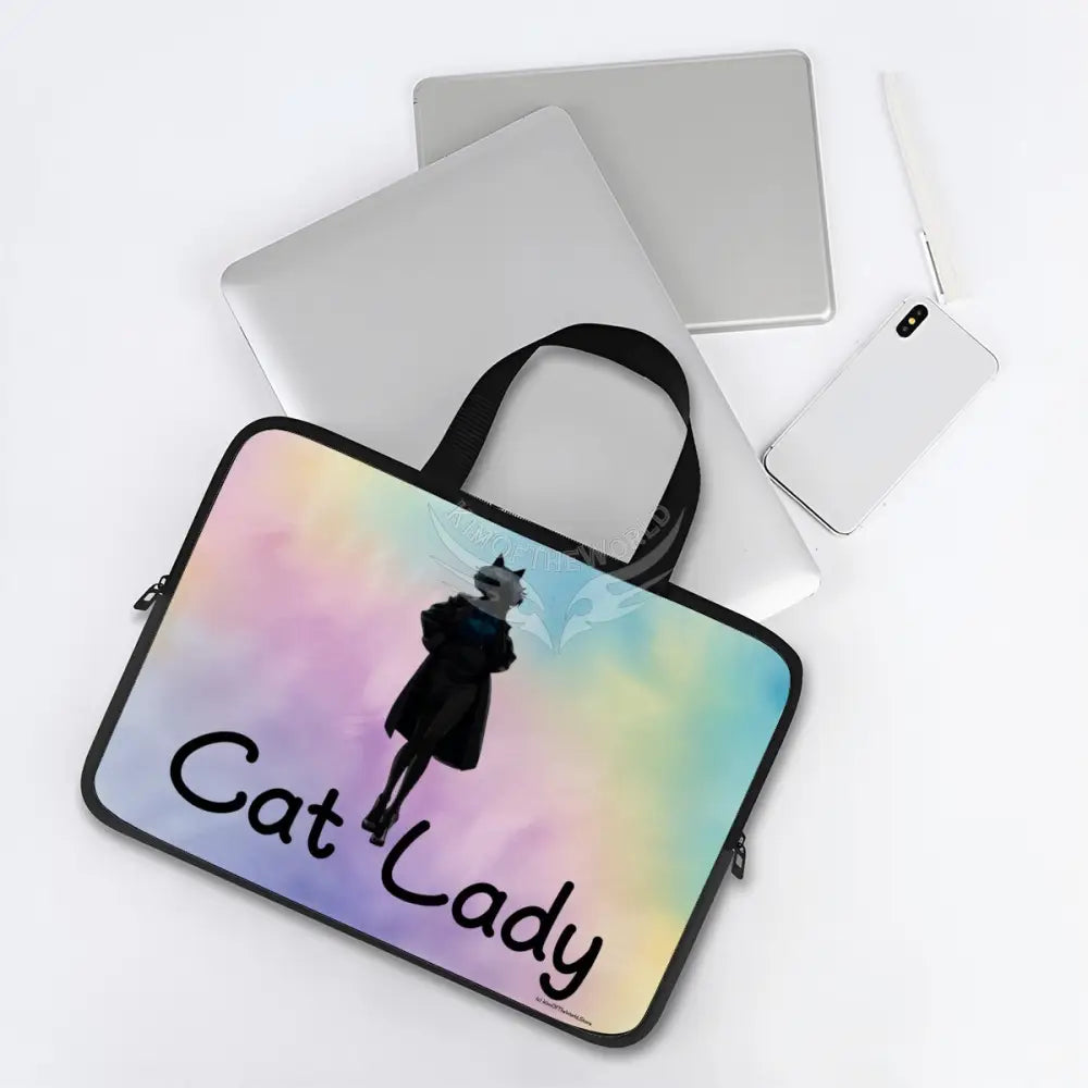 Cat Lady Tie Dye Laptop Bag Computer Bag