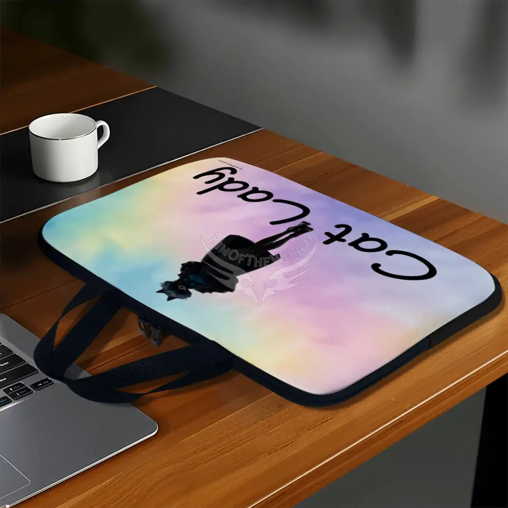 Cat Lady Tie Dye Laptop Bag Computer Bag