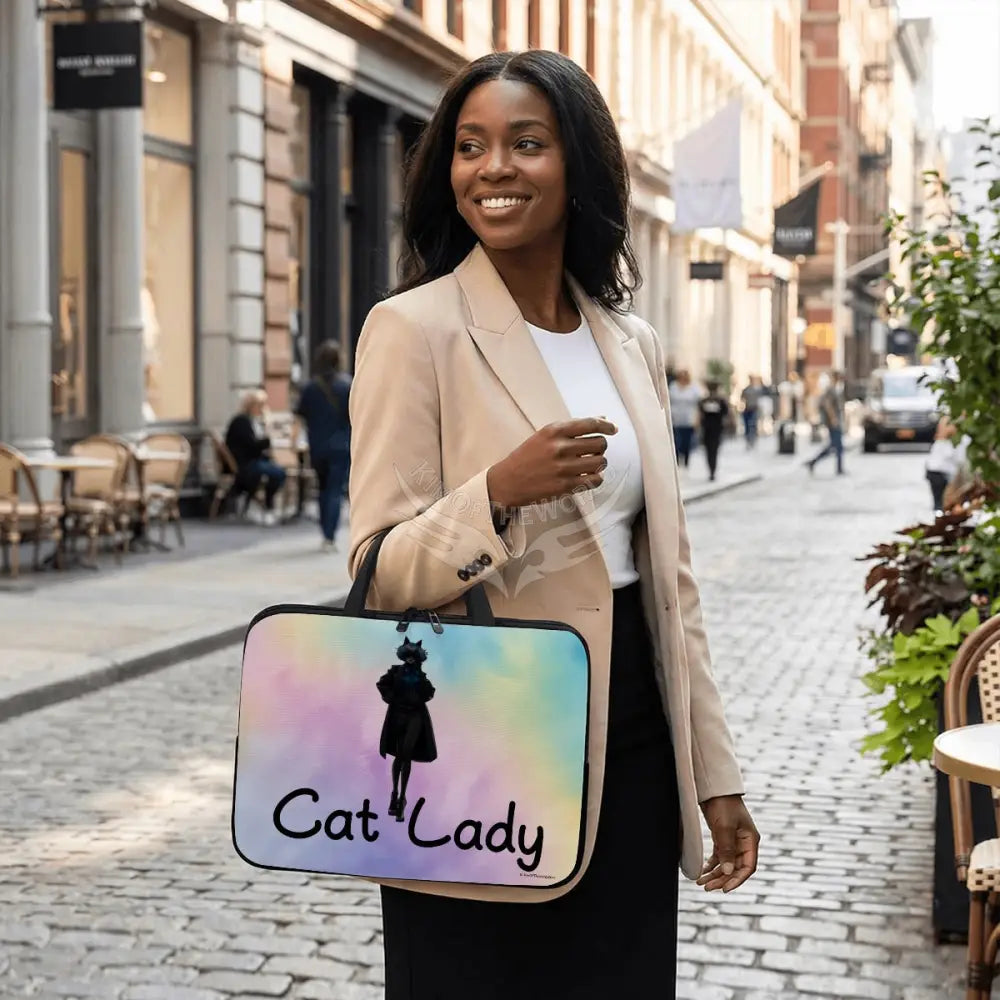 Cat Lady Tie Dye Laptop Bag Computer Bag