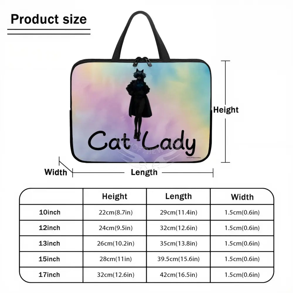 Cat Lady Tie Dye Laptop Bag Computer Bag