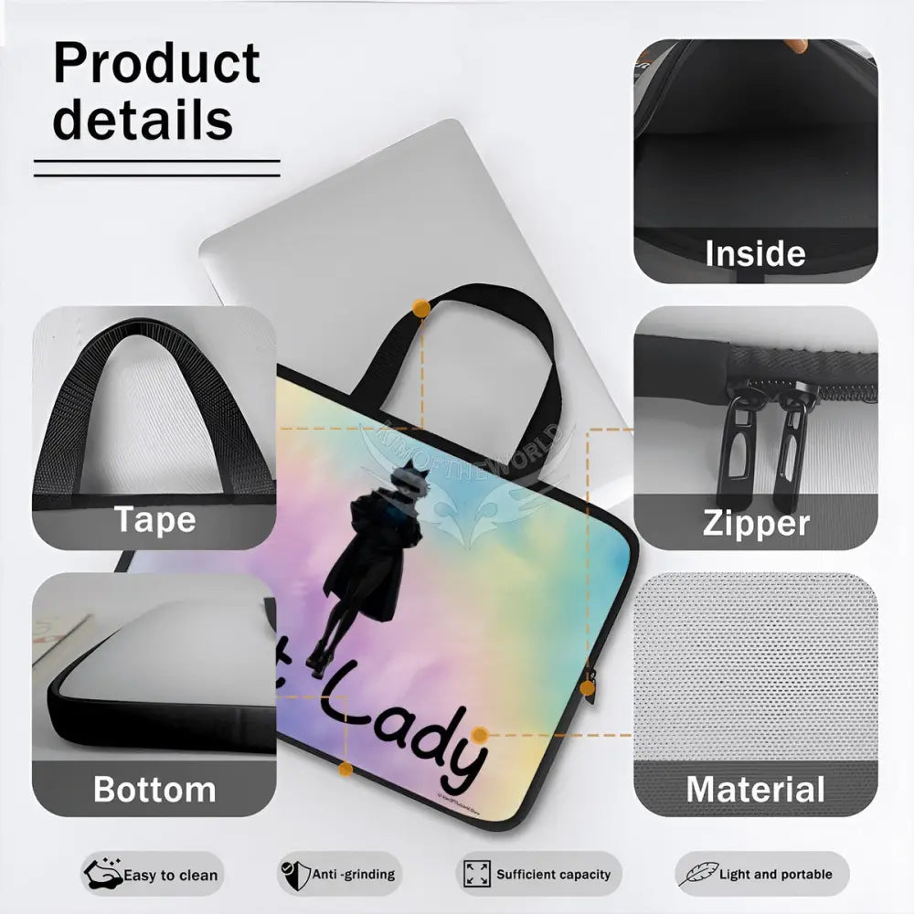 Cat Lady Tie Dye Laptop Bag Computer Bag