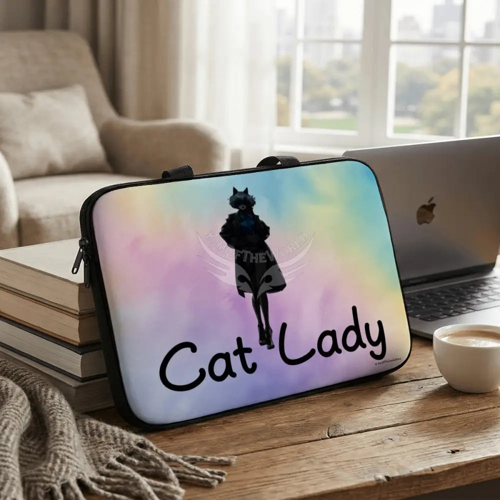 Cat Lady Tie Dye Laptop Bag Computer Bag