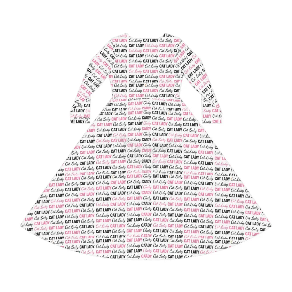 Cat Lady Wallpaper Print Dress – Women’s Long Sleeve AOP All Over Prints
