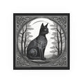Cat Logo Art Nouveau Poster — Satin & Archival Matte Prints 12’’ x 12’’ / Matte Poster