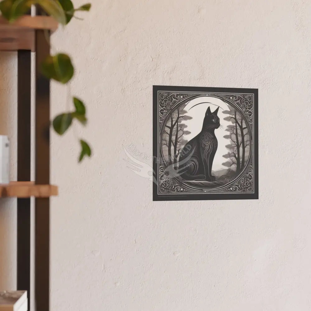 Cat Logo Art Nouveau Poster — Satin & Archival Matte Prints Poster