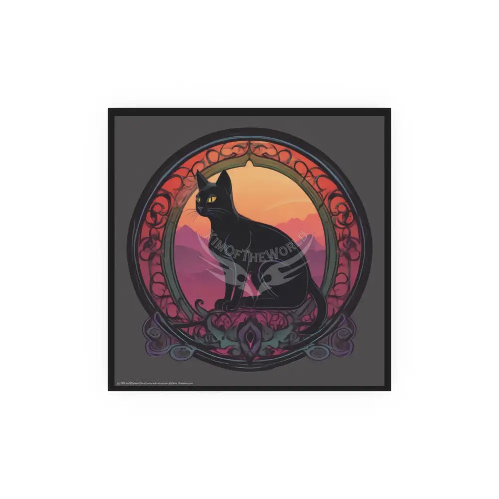 Cat Logo Art Nouveau Poster — Satin & Archival Matte Prints 20″ x 20″ / Satin Poster