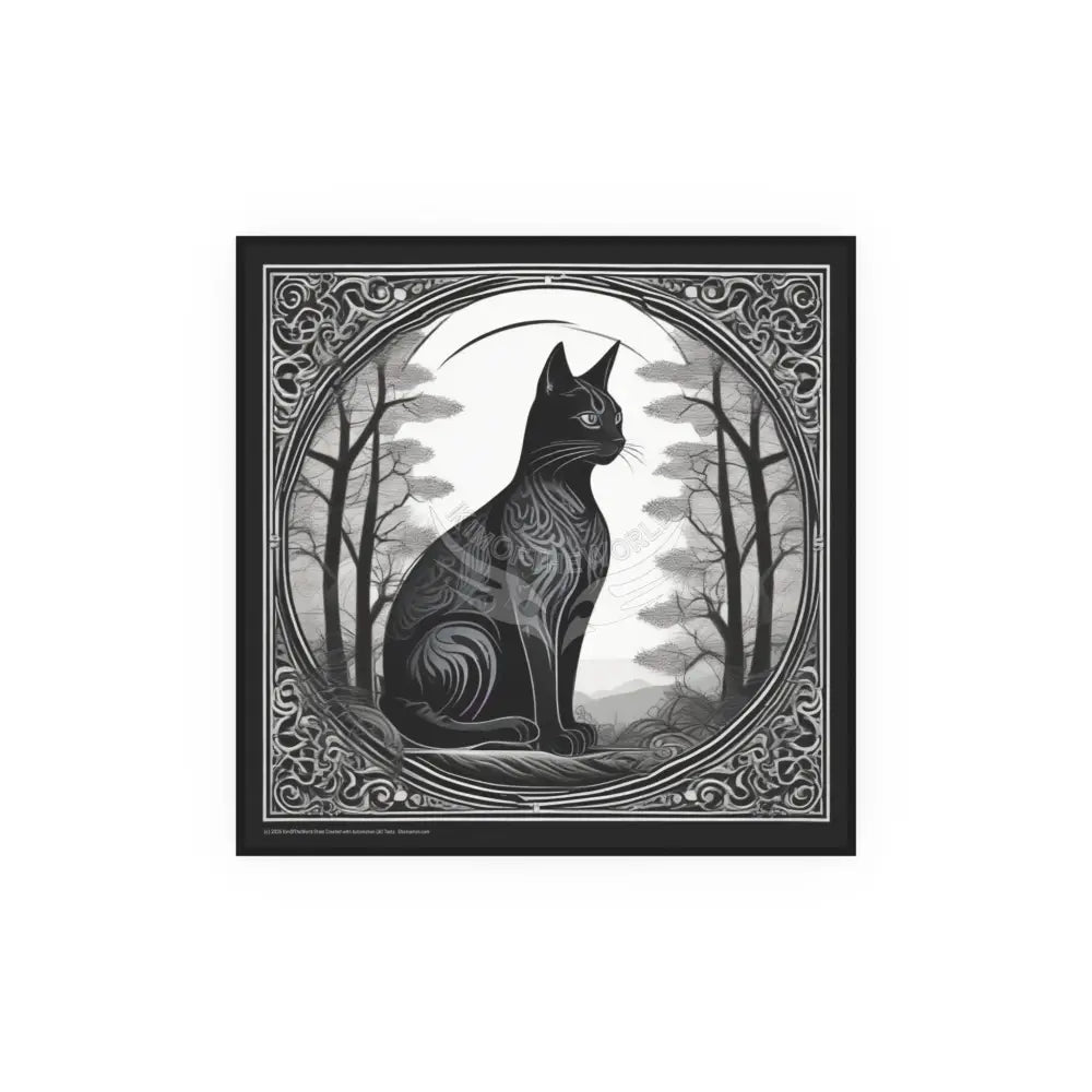 Cat Logo Art Nouveau Poster — Satin & Archival Matte Prints 20″ x 20″ / Satin Poster