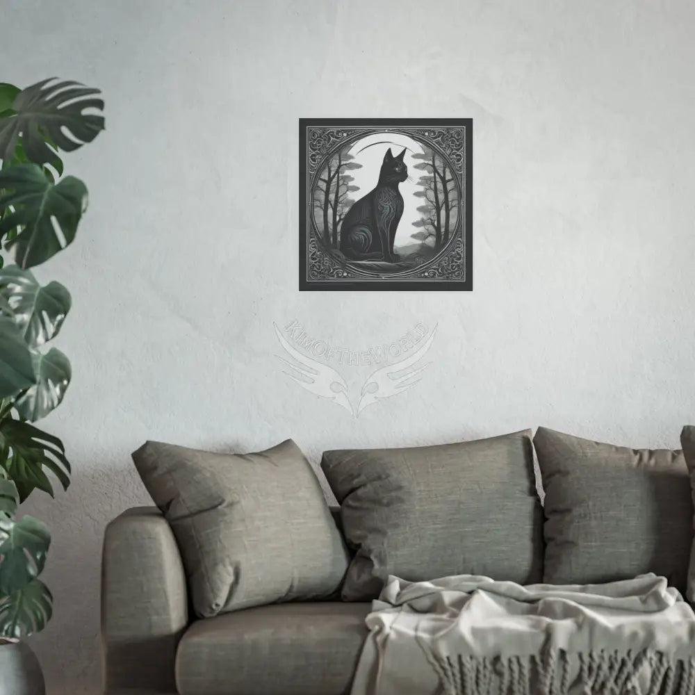Cat Logo Art Nouveau Poster — Satin & Archival Matte Prints Poster