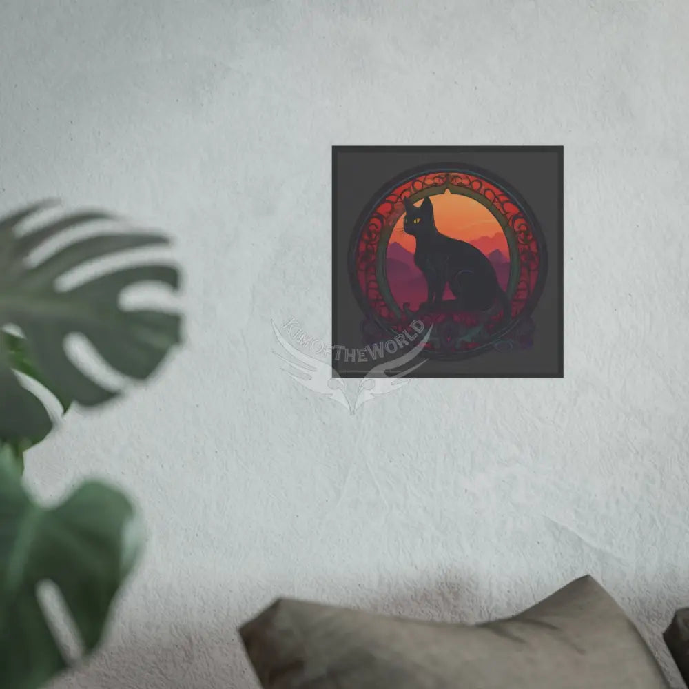 Cat Logo Art Nouveau Poster — Satin & Archival Matte Prints Poster